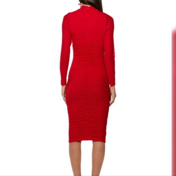 AKIRA Vibrant Red Long Sleeve Dress NWT - Picture 3 of 6